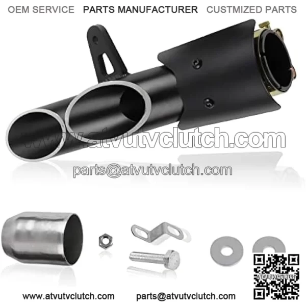 38-51mm Universal Aluminum Exhaust Muffer Pipe 51mm/2" Dual-Outlet for Yamaha 250/300 Kawasaki ZX6R10R Motorcycle Slip On Dirt Bike Street Bike Scooter ATV Quad Motorbikes Exhaust