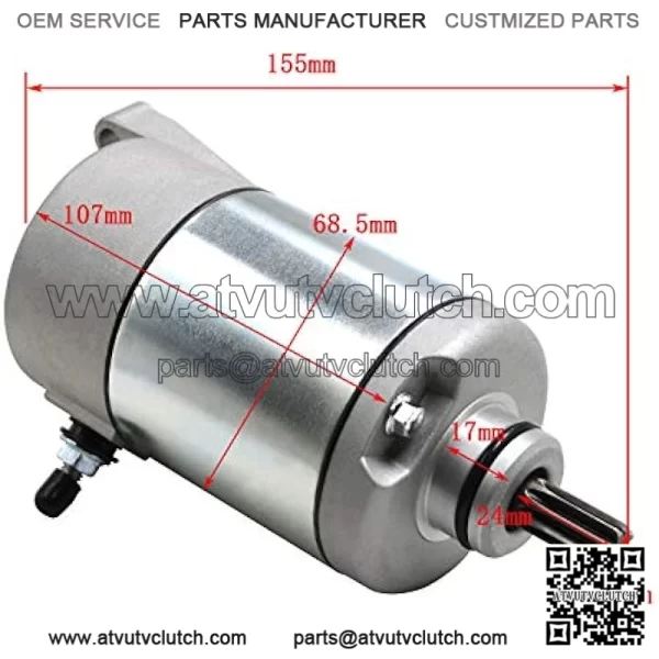 Starter Motor for Yamaha FZR600 YZF600R 2000-2007/Yamaha YFM350 Bruin Auto 2x4 2004-2006/Yamaha YFM350 Grizzly 4x4 Auto 2007-2014/Yamaha YFM350 Grizzly Auto 2007-2012 - Image 3