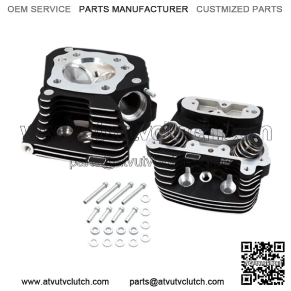 Black Super Stock Replacement Cylinder Head Kit Harley Evolution Evo 84-99 (For: Harley-Davidson)