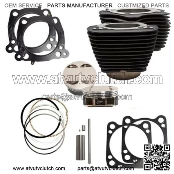 M8 Big Bore 132" Black Cylinders 4.375 Stroke Pistons Top End Kit Harley 17+ (For: Harley-Davidson)