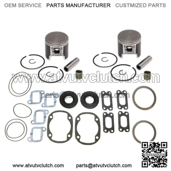 2  Pistons Bearings & Full Gasket Kit for Ski-Doo 500 Formula STD Bore 72mm