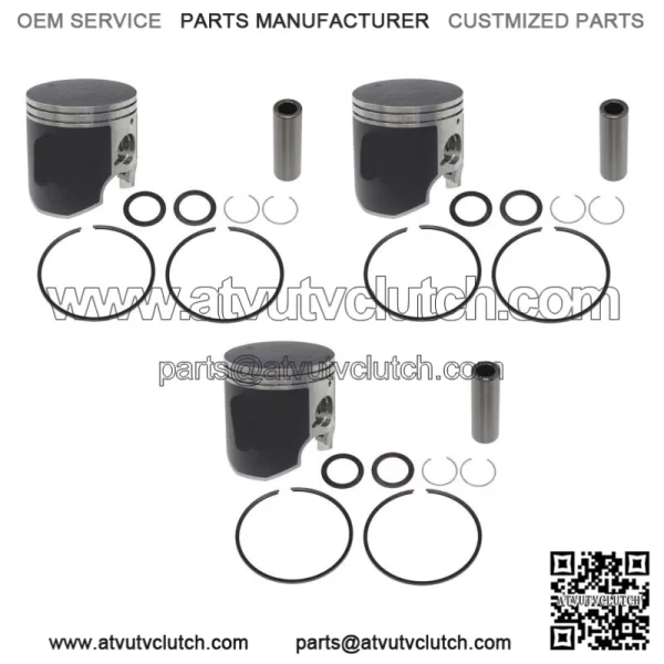 3  Piston Kits for Yamaha Many 1999-2005 1200 PWC STD Bore 80mm