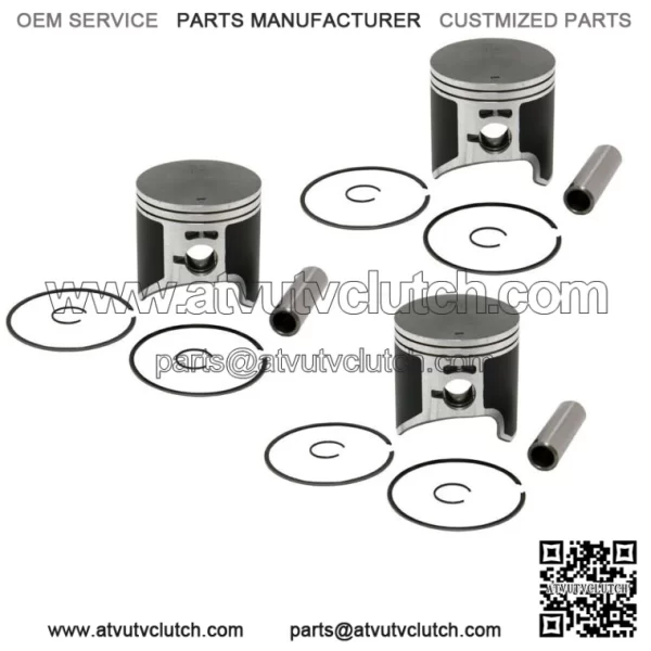 3 Piston Kits for Polaris INDY STORM 800 Standard 72mm 1994 1995 1996 1997 1998