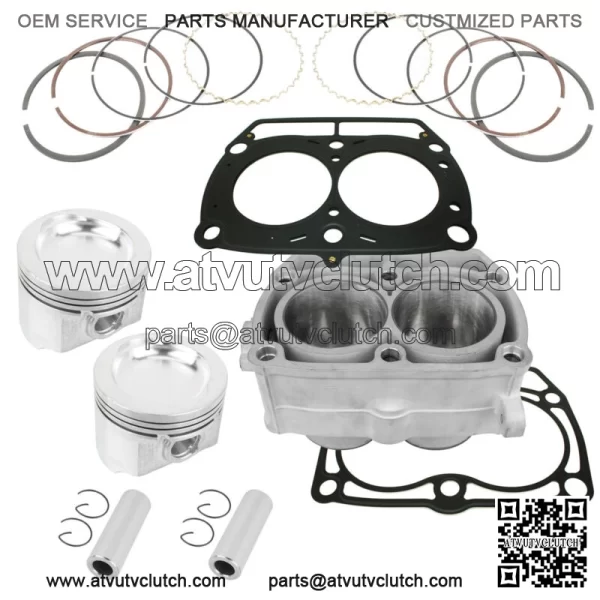 Cylinder And Piston Ring Kit Gasket For Polaris Ranger XP 700 4X4 2005 2006-2008 (For: Polaris)