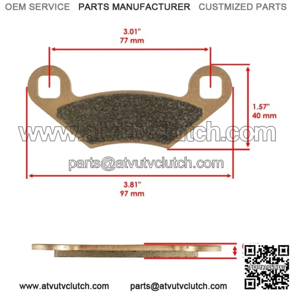 Front & Rear Brake Pads for Polaris Sportsman 400 HO 2011-2014 / HO South 2014 For: Polaris Sportsman 570 - Image 2