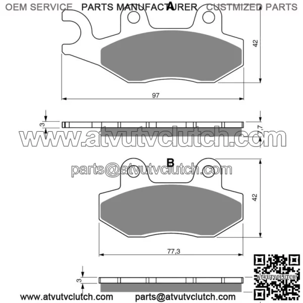 Brake Disc Pads Rear Goldfren S33 For Peugeot Vivacity 125 4T