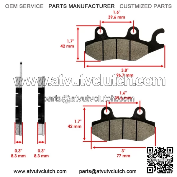 Front Rear Brake Pads for Kawasaki EX250 Ninja 250R 2008 2009 2010 2011 2012 - Image 2