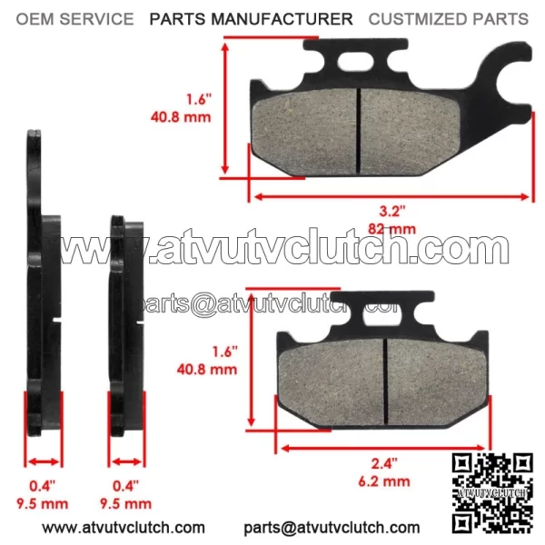 Brake Pads for Yamaha Wolverine 450 YFM450 2006-2010 Rear Brakes (For: Yamaha) - Image 2