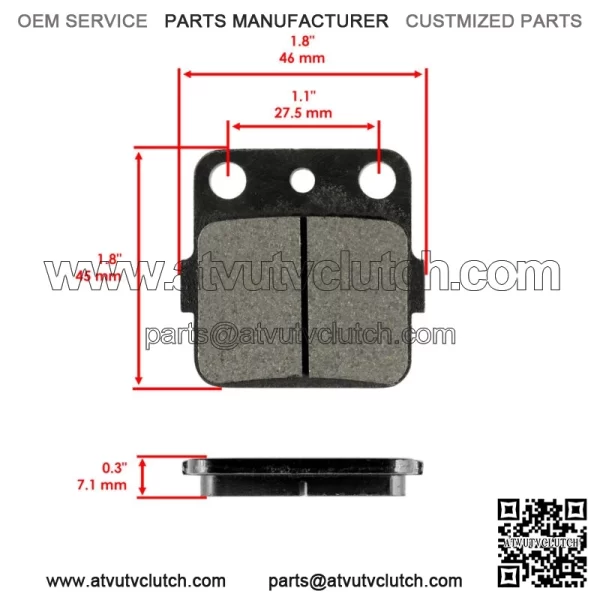 Brake Pads for Honda TRX400EX TRX 400 EX Sportrax 2001-2008 Rear Brakes (For: Honda) - Image 2