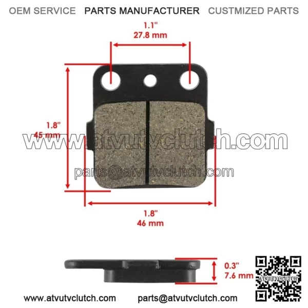 Front and Rear Brake Pads for Honda ATC350X ATC 350X 1986 ATV - Image 3