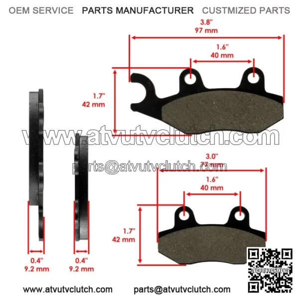 Brake Pads for Yamaha Phazer Mtx Rtx Xtx PZ50 2008-2017 Snowmobile (For: Yamaha) - Image 2