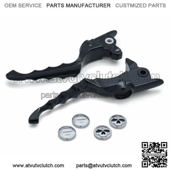 Kuryakyn Black Zombie Skull Hand Levers Harley 17-20 Touring Street Road Glide (For: Harley-Davidson)