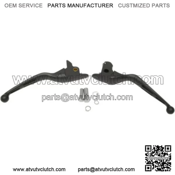 Drag Specialties Black Slotted Wide Blade Hand Levers Set Harley 14-16 Touring (For: Harley-Davidson)