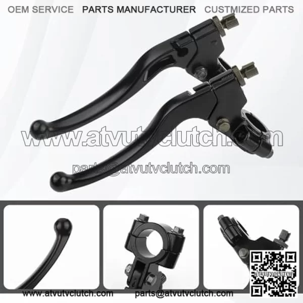 Left Clutch Lever + Right Brake Lever,Aluminum Alloy Clutch and Brake Lever Set Fit for 7/8" Handlebar,Folding Brake Levers for 50cc/70cc/110cc/125cc/150cc Motorcycle Dirt Bike - Image 3