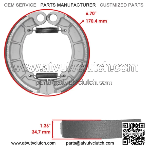 Front Brake Pads & Rear Shoes for Kawasaki KVF300 Prairie 300 4X4 1999 00 01 02 - Image 2