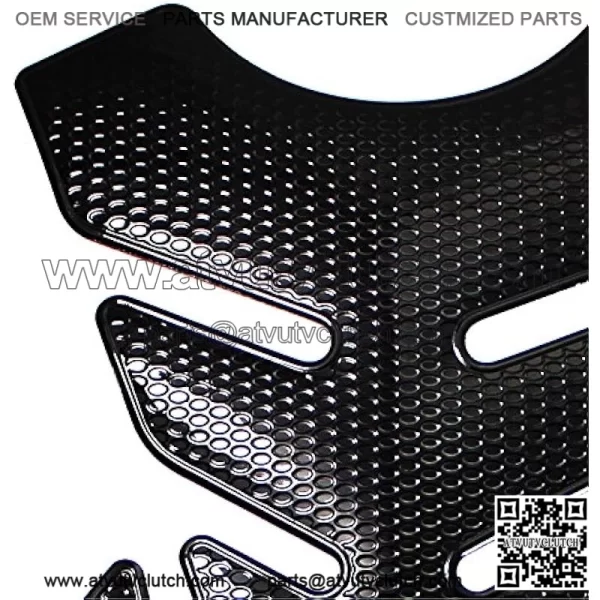 3D 4-Piece Customize Fuel Tank Pad Decal / Sticker Perforated Black w/Black Trim - Image 2