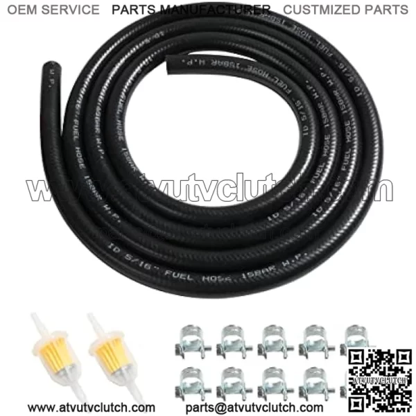 6 Feet Fuel Line Hose for Small Engines,1/4" 5/16" Inch ID Fuel Line Kits with Gas Inline Fuel Filtersfor Mower, Tractor, Dirt Bike,Small Engines and Generators 8mm