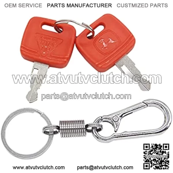 RE183935 RE71557 Ignition Key with Keychain Fit for John Deere Tractor Combine Loader 3120 3320 3720 4210 4320 4510 4710 5045E 5103 5203 7130 7230 - Image 2