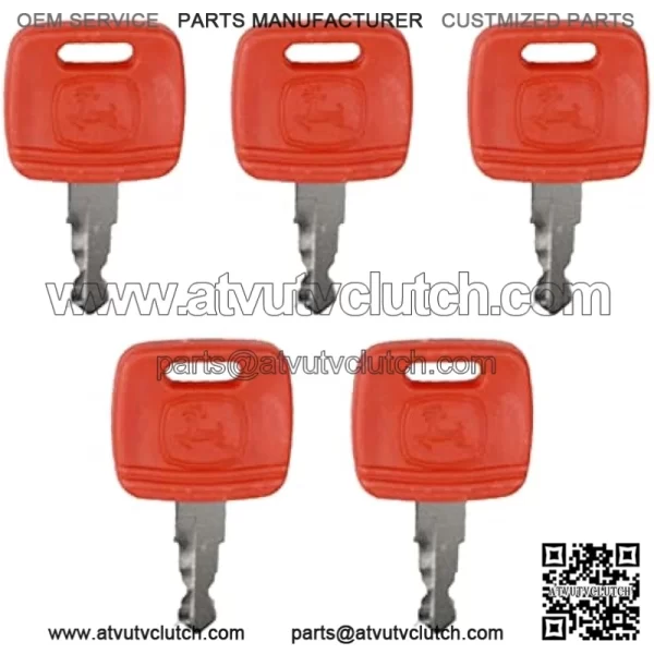 5PCS Ignition Key RE183935 RE71557 Key Replacement for JD Farm Tractor 3120 3320 3720 4210 4320 4510 4710 5045E 5103 5203 7130 7230
