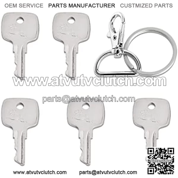 Ignition Key for JD Backhoe Tractor - Replacement AR51481 Ignition Key for JD Loader Excavators Backhoe Lawn Tractor Dozers, Equipment Keys Fit for JD Backhoe 310D 955 410 4500, 5 Pcs - Image 2