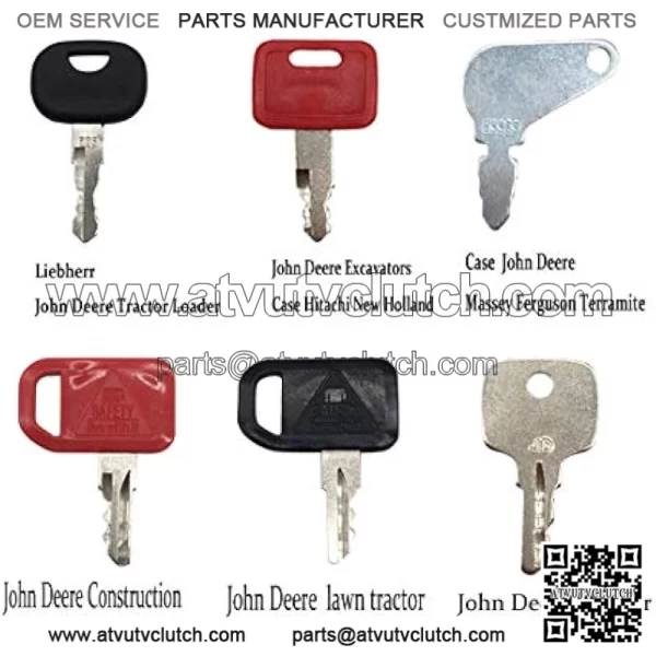 6 Keys Ignition Key Set Construction Equipment Key Set for John Deere Models - Image 2