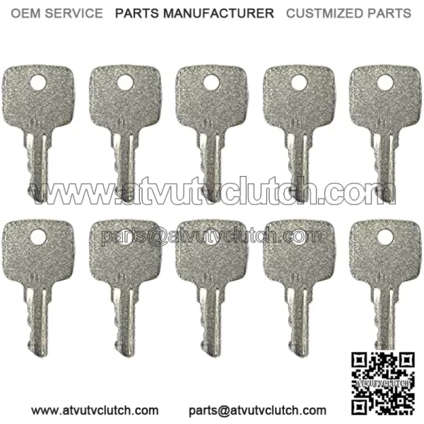 Ignition Keys Replacement for John Deere Tractor Combine Loader AT195302, AT145929, AR51481 (10)