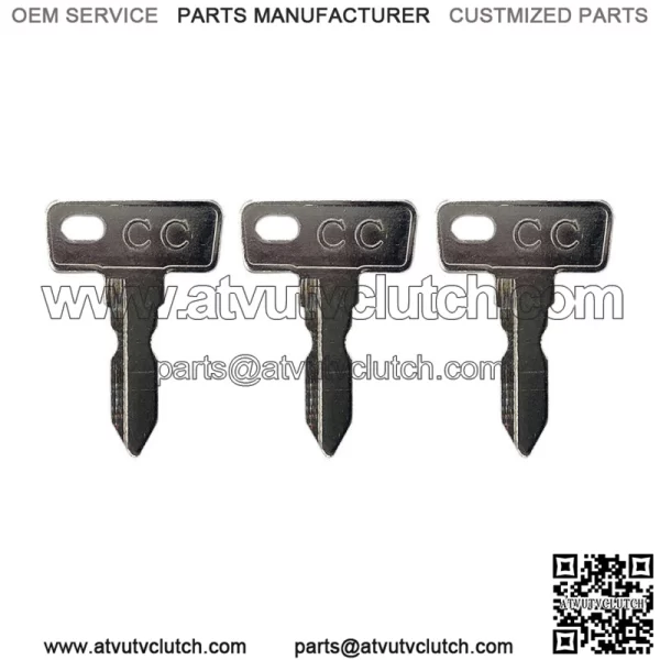 3 Club Car DS 1982+ Gas/Electric Golf Cart Key Replacement Ignition Keys