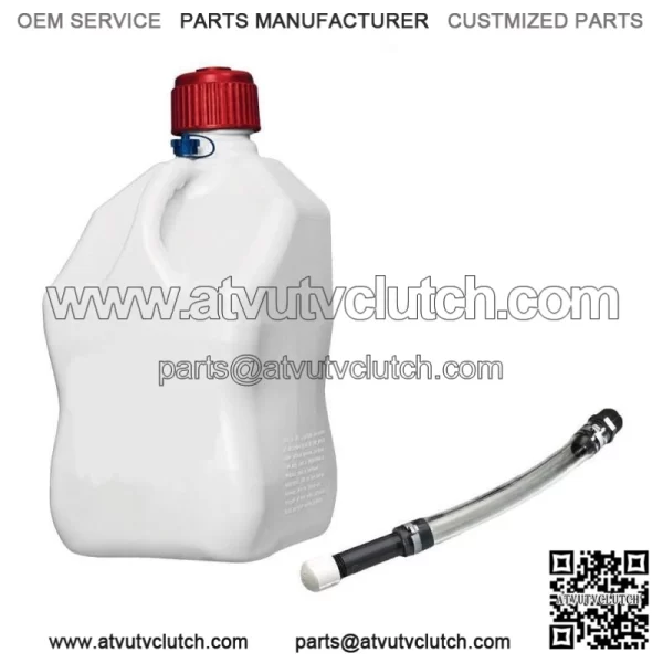 Patriotic 5.5 Gallon Square Utility Jug + Deluxe Fill Hose