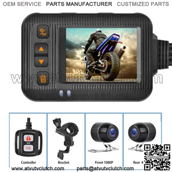 Dash Cam Motorcycle DVR Front Rear View Dual Camera Video Recorder IP65h0 For: Polaris Ranger 400