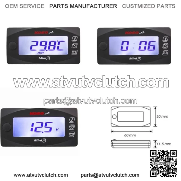 digital thermometer blue Koso mini 3 z czujnikami