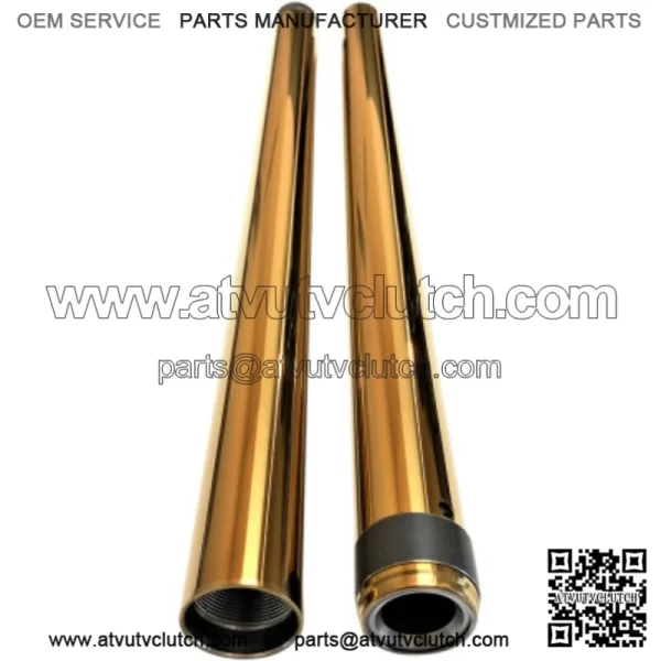 Gold Tin 39mm Front Fork Tubes Set 26.25 2+ Over Stock Harley Sportster Dyna FXR (For: Harley-Davidson)