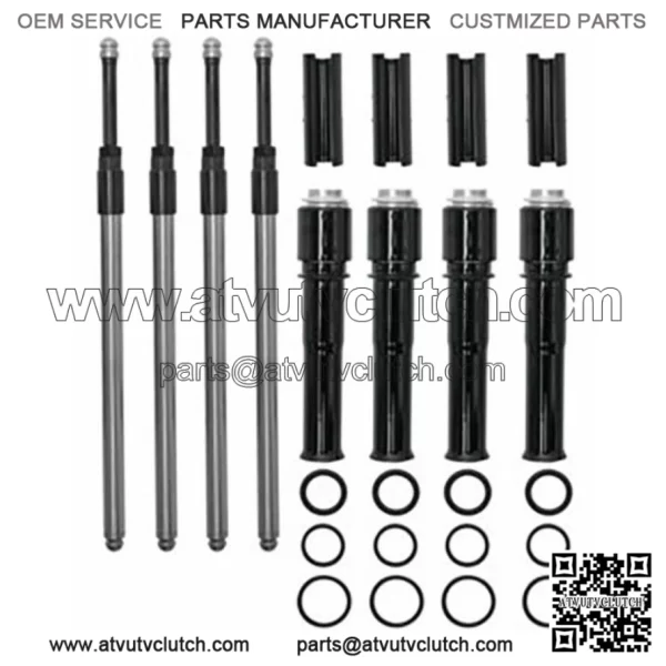 Black Quickee EZ Install Adjustable Pushrods Cover Kit 99-17 Harley Twin Cam (For: Harley-Davidson)