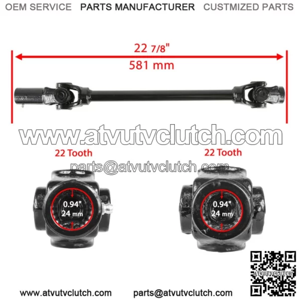 Complete Front Propeller Prop Drive Shaft For Polaris Sportsman 800 6X6 2009-15 For: Polaris Sportsman 800 - Image 2