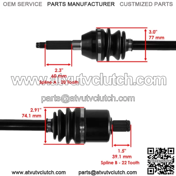 Front Right And Left CV Joint Axles for Polaris Sportsman 800 Touring EFI 08 09 For: Polaris Sportsman 800 - Image 3
