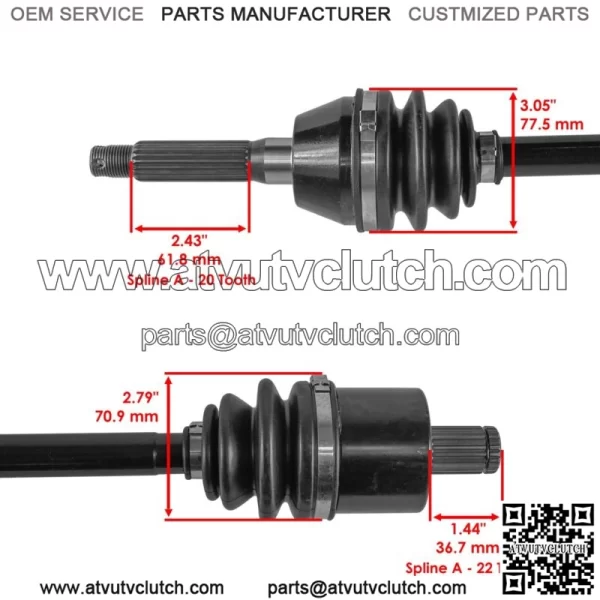 Front CV Joint Axle For Polaris Sportsman SP 570 Touring 2018-2019 ATV  For: Polaris Sportsman 570 - Image 3