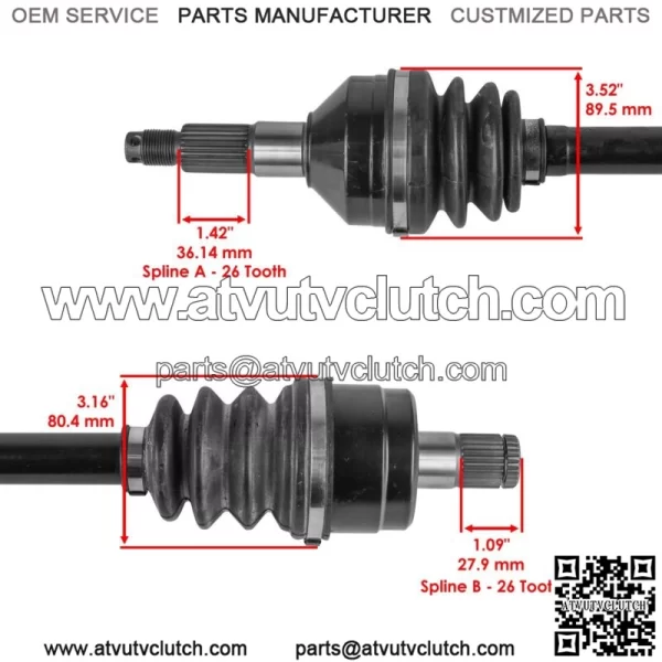 Front Right CV Axle For Kawasaki Teryx 800 KRF800 LE 2014-2021 For: More than one vehicle - Image 3
