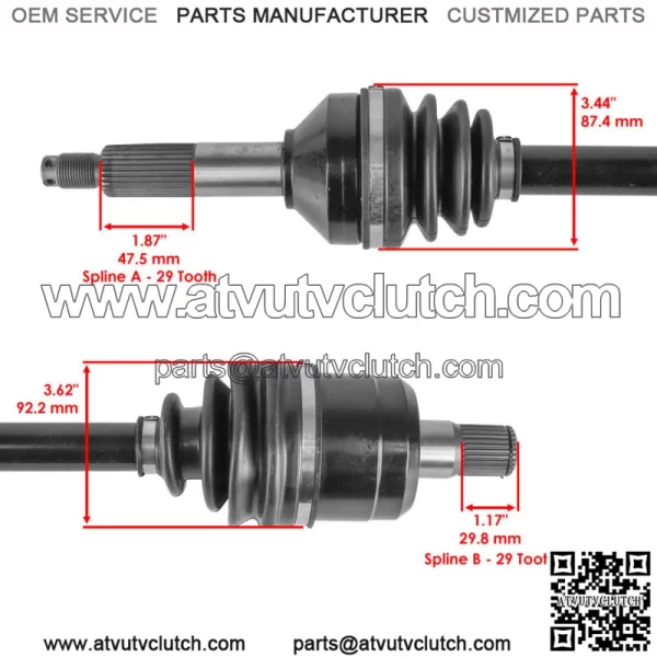 CV Axles For Kawasaki Teryx KRF800 2017-2023 Front And Rear For: More than one vehicle - Image 3
