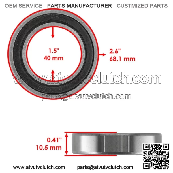 6008-2RDQE6 6008-2RS 60082RS Rubber Sealed Ball Bearing 40x68x15 mm - Image 2