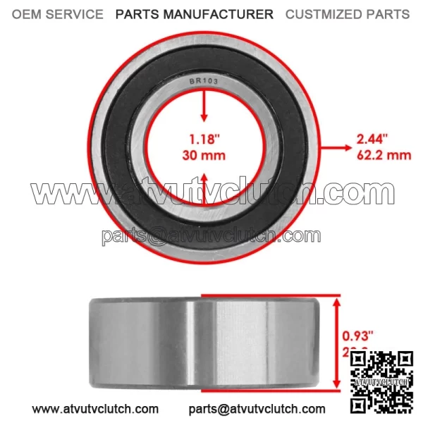 3206-2RS 2062RS Double Row Ball Sealed Bearings 30x62.2x23.8 - Image 2