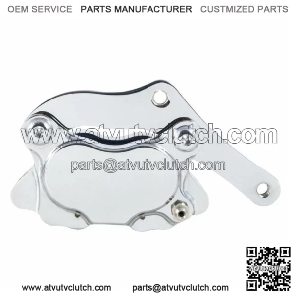 DNA Chrome Left Side 4 Four Piston Front Brake Caliper Kit w/ Bracket Evo Harley (For: Harley-Davidson)