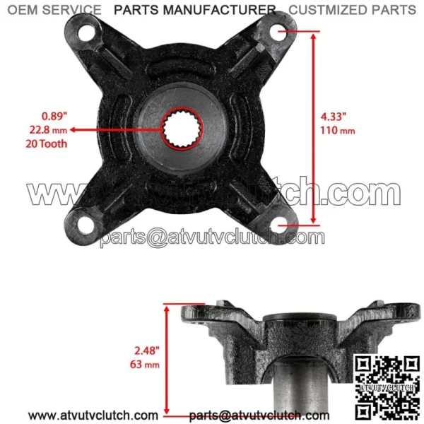 Front R Brake Caliper & Disc w/ Hub For Polaris Ranger 400 2012 For: Polaris Sportsman 570 - Image 3