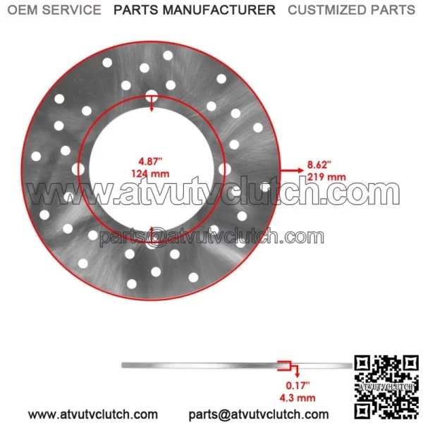 Rear Brake Disc and Master Cylinder Assy. for Polaris 1912301 5248250 For: Polaris Sportsman 570 - Image 4