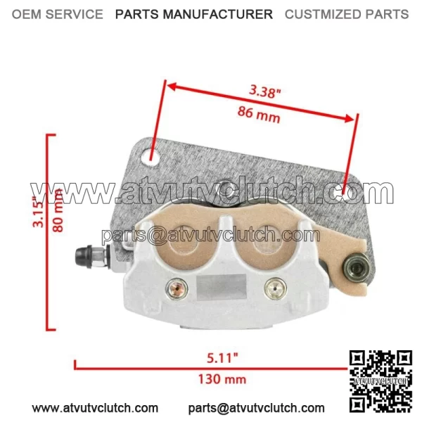 Front Left Right Brake Caliper w/ Pad for Yamaha Raptor 700 700R YFM700R 2006-24 (For: Yamaha Raptor 700) - Image 2