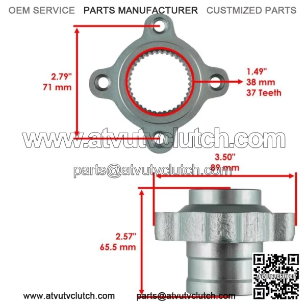 Rear Brake Rotor Disc & Hub For Yamaha Raptor 700 700R YFM700 YFM700R 2006-2013 (For: Yamaha Raptor 700) - Image 2