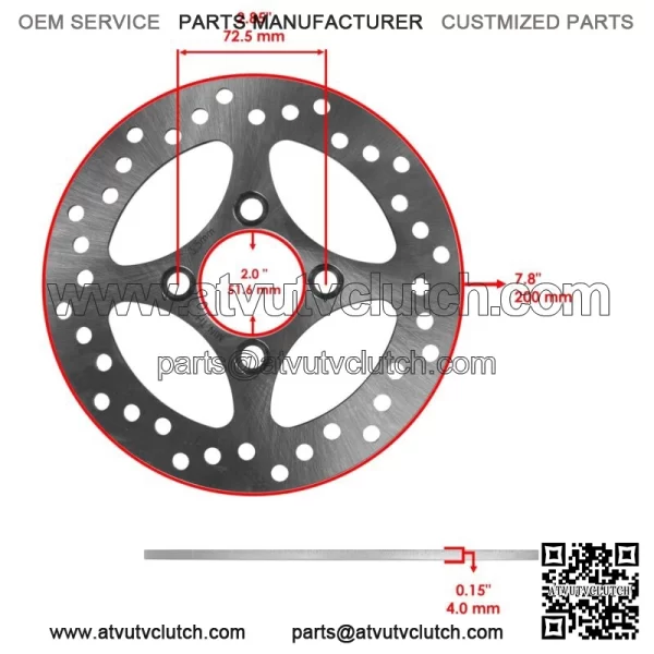 Rear Brake Rotor Disc & Hub For Yamaha Raptor 700 700R YFM700 YFM700R 2006-2013 (For: Yamaha Raptor 700) - Image 3