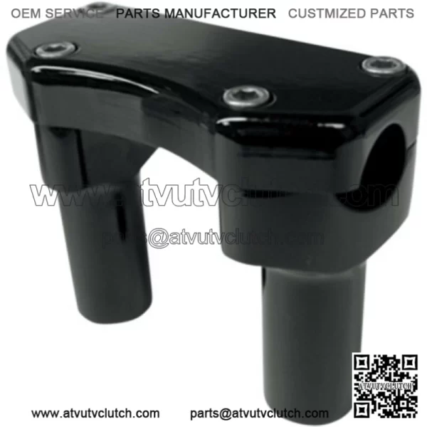 Gloss Black 3" Straight Risers Handlebar Top Clamp Kit Harley Softail Dyna XL (For: Harley-Davidson)