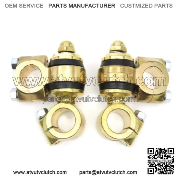 Flanders Forged Brass 2" Dog Bone Risers Clamps 1" Bars Harley Chopper Panhead (For: Harley-Davidson)