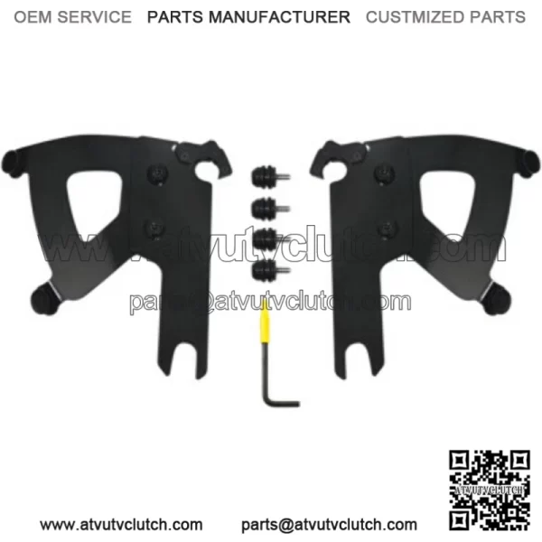 Memphis Shades Black Road Warrior Trigger-Lock Mount Kit Harley Road King FLHR (For: Harley-Davidson)