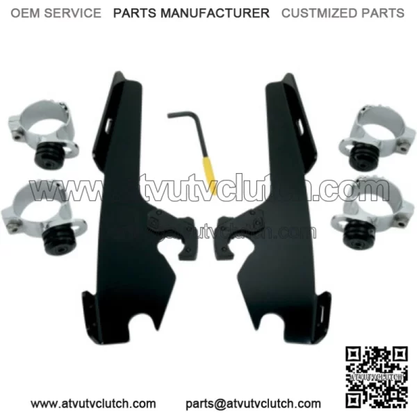 Memphis Shades Black Windshield Trigger-Lock Mount Kit Harley Dyna Softail 80-10 (For: Harley-Davidson)