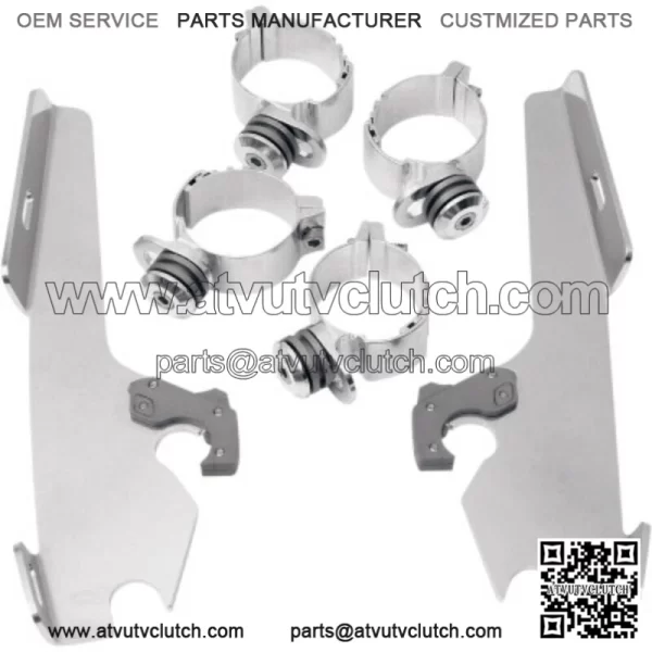 Memphis Shades Polished Windshield Fairing Mount Kit Harley Dyna FXDWG 06-17 (For: Harley-Davidson)